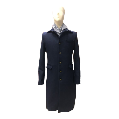 Leswears-navy-long-coat-front-view